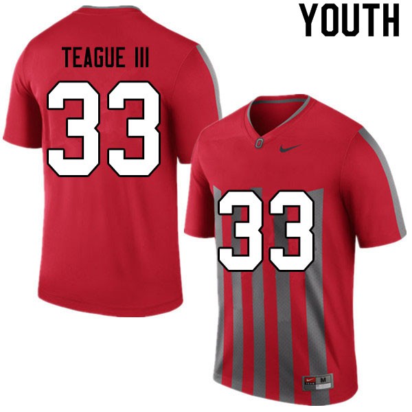 Ohio State Buckeyes #33 Master Teague III Youth Player Jersey Retro OSU18465